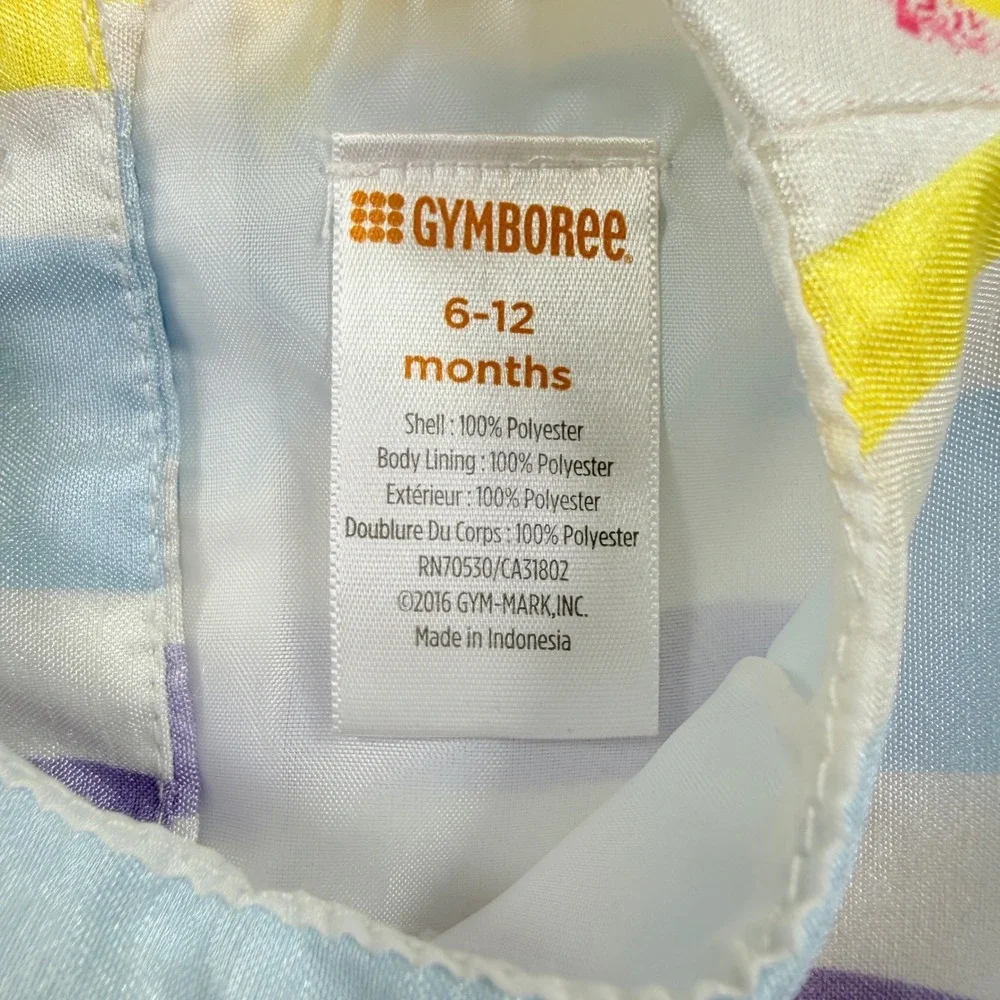 Gymboree Baby Girls Multi Color Striped Bow Party Dress 6-12 Months RN70530‎